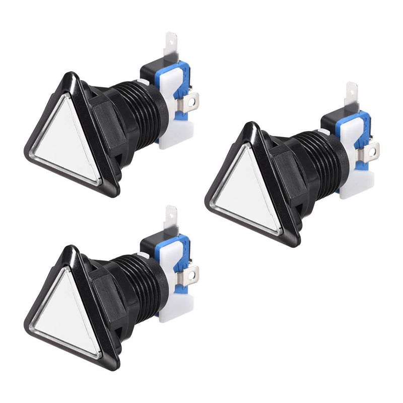 [Australia - AusPower] - uxcell Game Push Button 39x39x39 Triangle 12V LED Illuminated Push Button Switch with Micro Switch for Arcade Video Games White 3pcs 