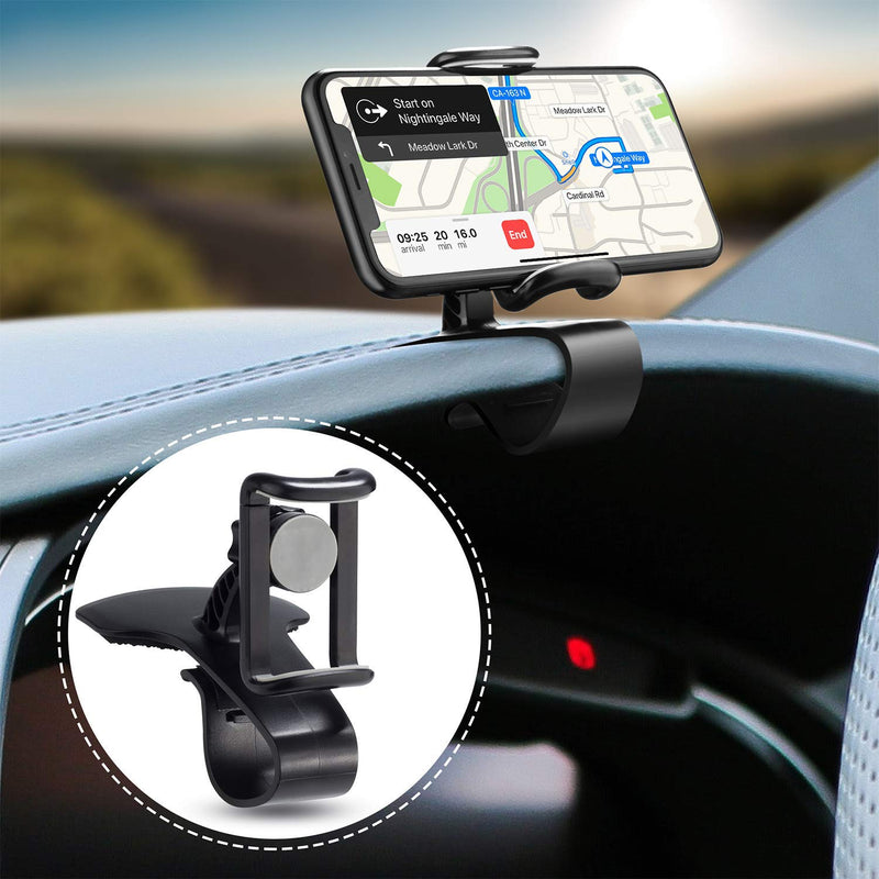 [Australia - AusPower] - Dashboard Car Phone Holder,BEENLE 360-Degree Rotating Dashboard Clip Mount Stand,2 in 1 Cell Phone Holder and Air Vent Car Phone Mount,Suitable for 4 to 6.5 inch Smartphones 