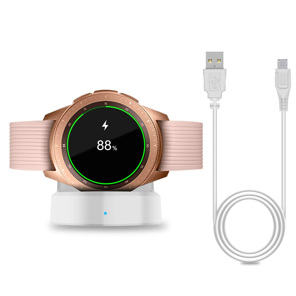 [Australia - AusPower] - Charger Compatible with Samsung Galaxy Watch 42mm/46mm, Upgraded Charging Cradle Dock for Samsung Galaxy Watch SM-R800/R810/R815 Smart Watch Charger (Not for Active) White 