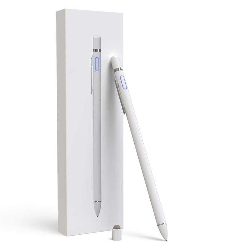 [Australia - AusPower] - Stylus Pen for Touch Screens, Digital Pencil Active Pens Fine Point Stylist Compatible with iPhone iPad Pro and Other Tablets White 