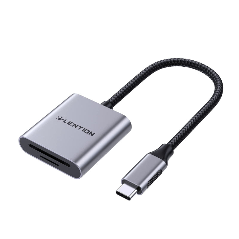 [Australia - AusPower] - LENTION USB C to SD/Micro SD Card Reader, Type C SD 3.0 Card Adapter Compatible 2021-2016 MacBook Pro 13/15/16, New Mac Air/iPad Pro/Surface, Samsung S20/S10/S9/S8/Plus/Note, More (CB-C8, Space Gray) 