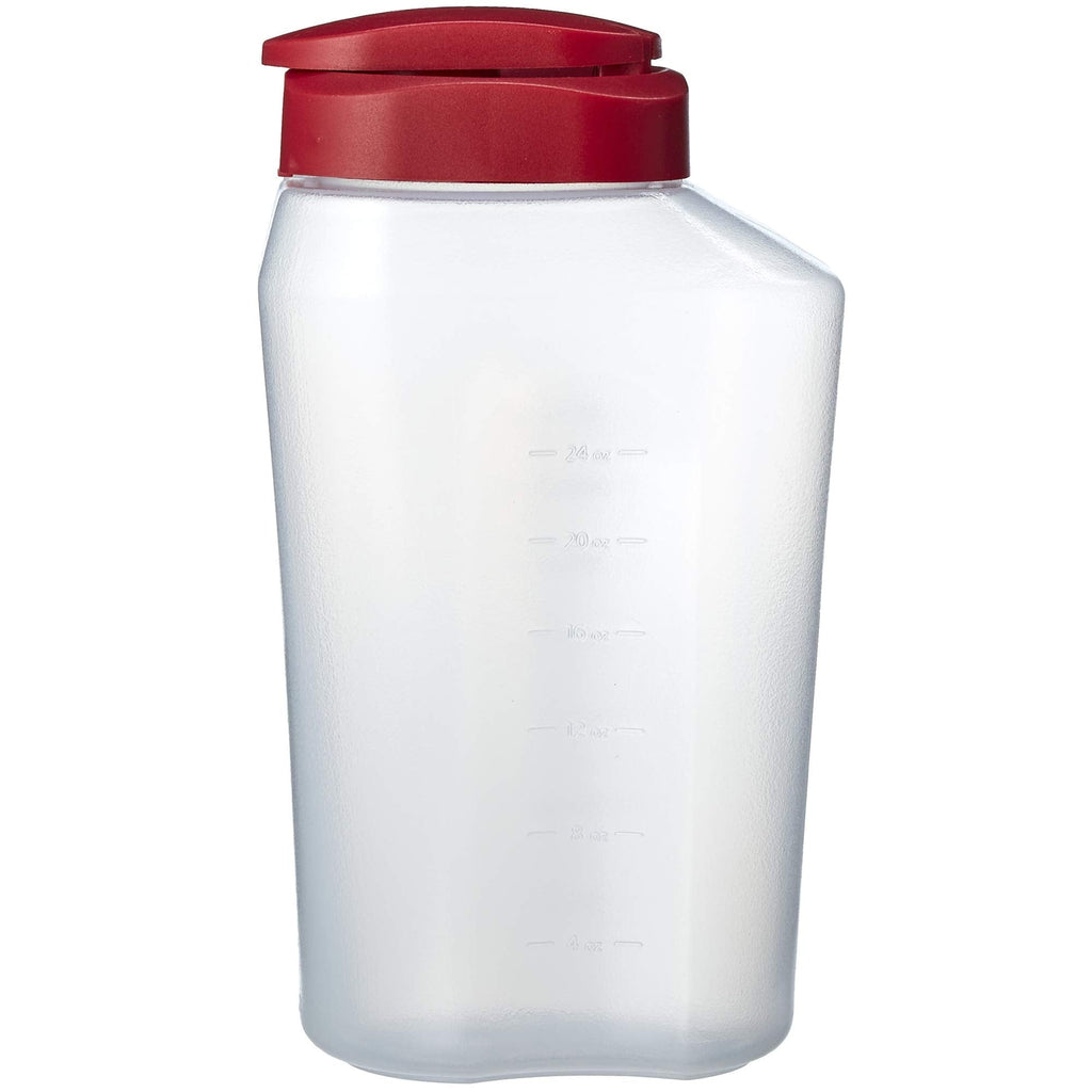 [Australia - AusPower] - Goodcook 10661 1 quart mixing easy pour bottle with measurments rounded grip, Tighten Square Cap with snap Lock Cap, clear and red 