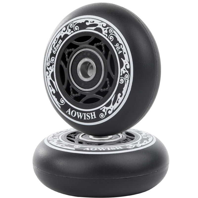 [Australia - AusPower] - AOWISH 2-Pack Mini Ripstik Wheels 68mm Ripster Wheels 90A Ripstick DLX Mini Caster Board Replacement Wheel with Bearings ABEC-9 