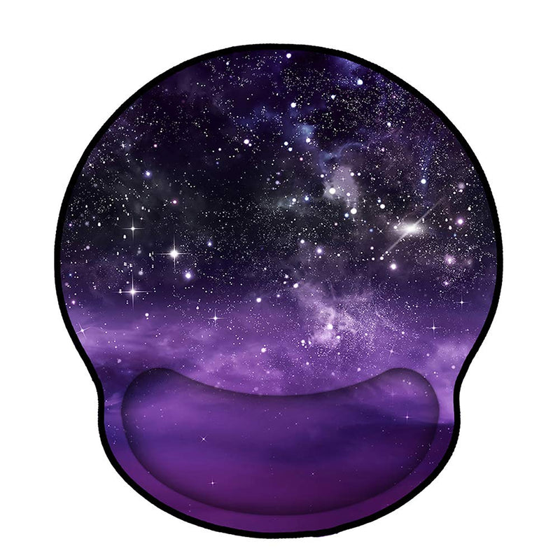 [Australia - AusPower] - Mouse Pads with Wrist Support,Ergonomic Mouse Pad for Women,Wrist Rest Mouse Pad for Laptop Computers,Non Slip Memory Foam Mousepad Stitched Edges,Home Working Office ,Purple Starry Sky Purple Dream Starry Sky 