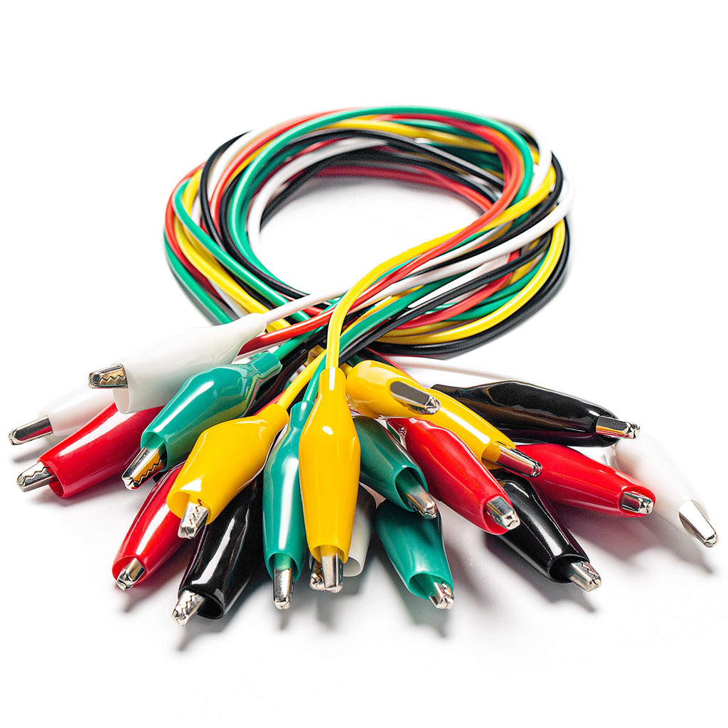 [Australia - AusPower] - KAIWEETS 10PCS Electrical Alligator Clips with Wires Test Leads Sets Soldered and Stamping Jumper Wires for Circuit Connection/Experiment, 21 inches 5 Colors (10 PCS) 10 PCS 
