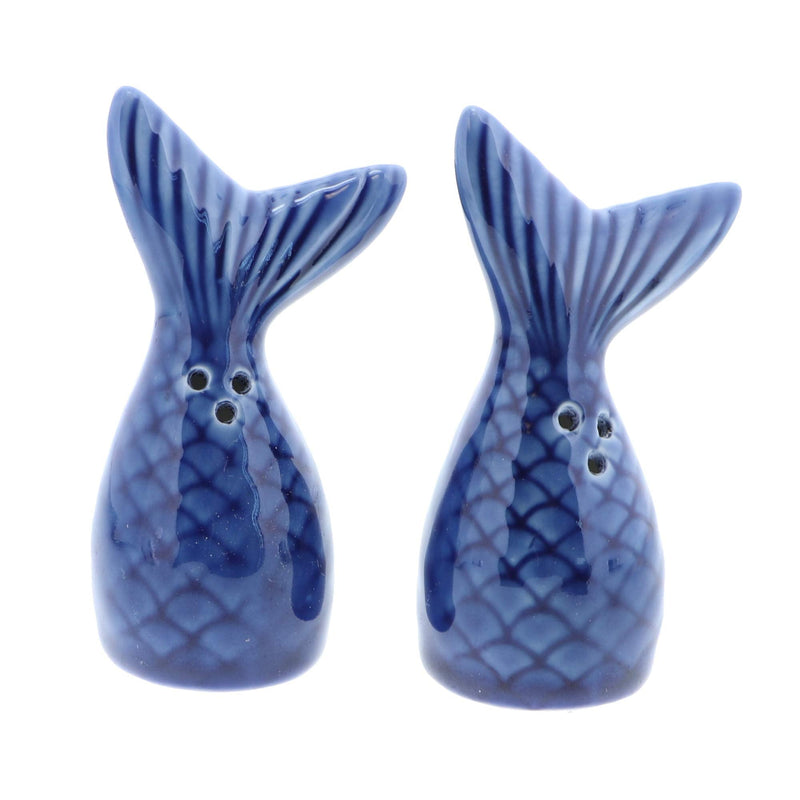 [Australia - AusPower] - Ceramic Salt & Pepper Shakers Novelty Kitchen Décor - Mermaid Tails Blue 