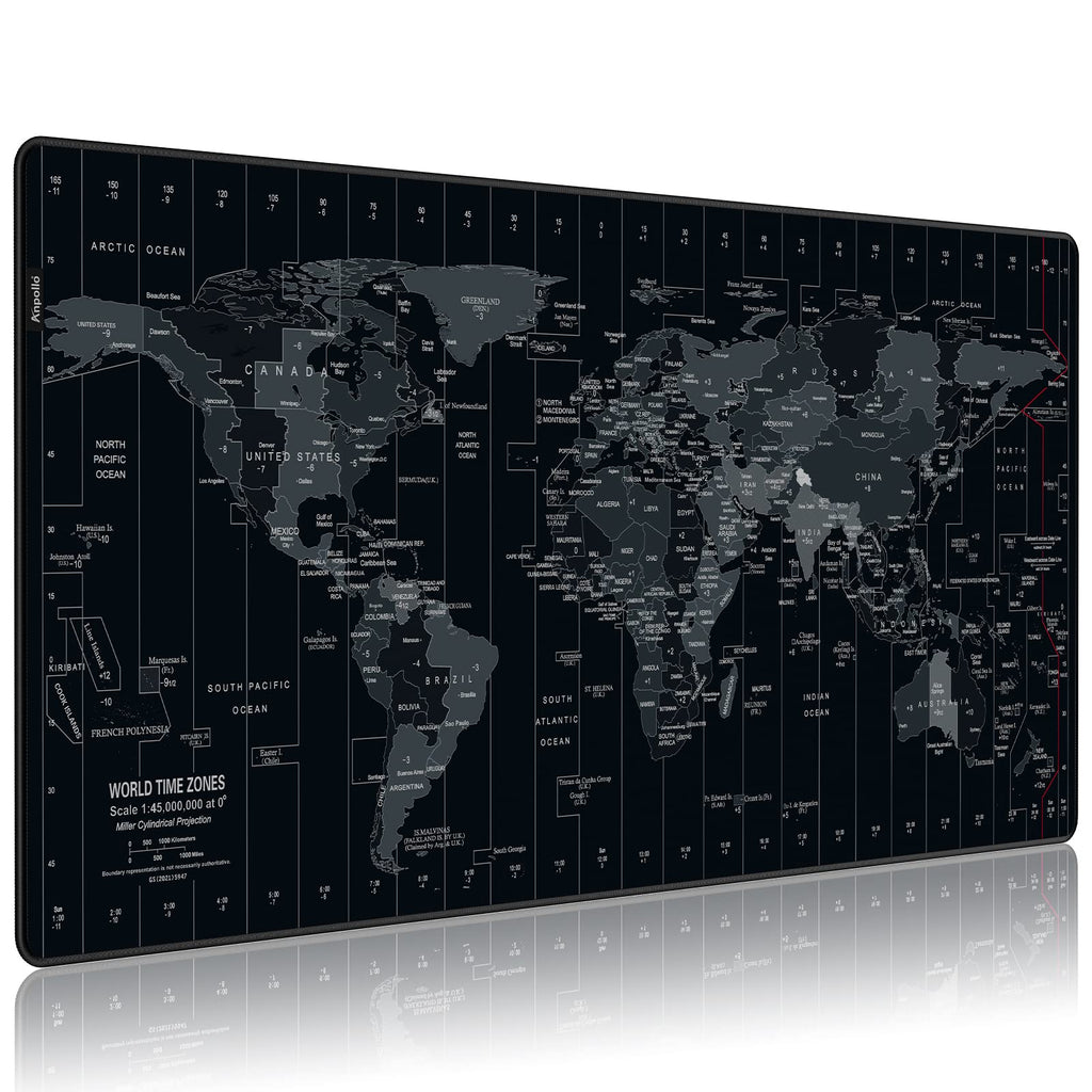 [Australia - AusPower] - Anpollo Extended Speed Gaming Mouse Pad Large Size 35.4 X 15.7X 0.12inches Desk Mat Mousepad with Personalized Design - World Map Type-1 