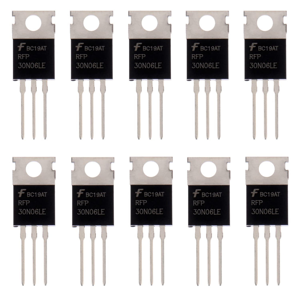 [Australia - AusPower] - BOJACK RFP30N06LE MOSFET 30 A 60 V RFP30N06LE N-Channel Power MOSFET Transistor ESD Rated TO-220 (Pack of 10 Pcs) 