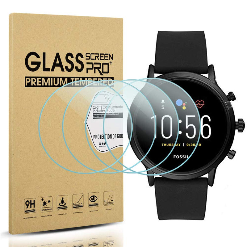 [Australia - AusPower] - Suoman 4-Pack for Fossil Men Gen 5 Carlyle Tempered Glass Screen Protector for Fossil Gen 5 Men Carlyle Smartwatch [Anti-Scratch] [Perfectly Fit] [Optimized Version] 