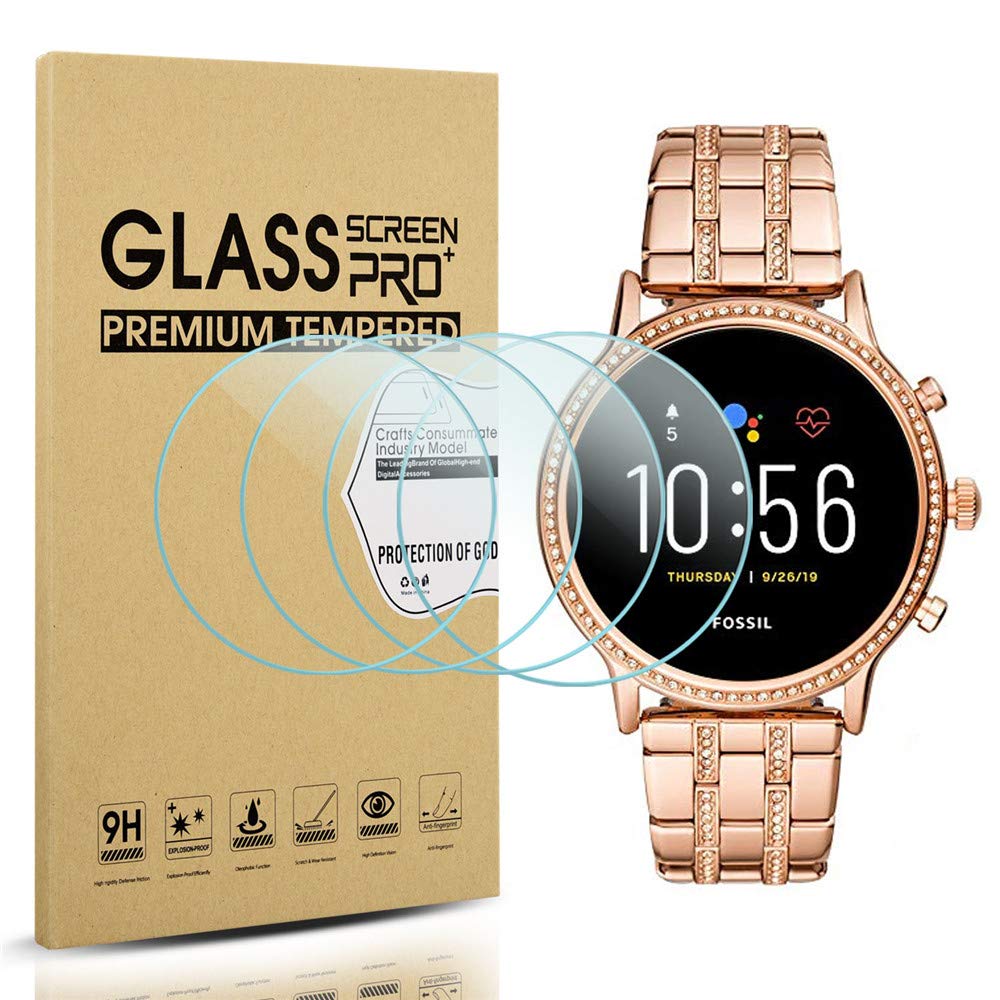 [Australia - AusPower] - Suoman 4-Pack for Fossil Women Gen 5 Julianna Tempered Glass Screen Protector for Fossil Gen 5 Women Julianna Smartwatch [Anti-Scratch] [Perfectly Fit] [Optimized Version] 