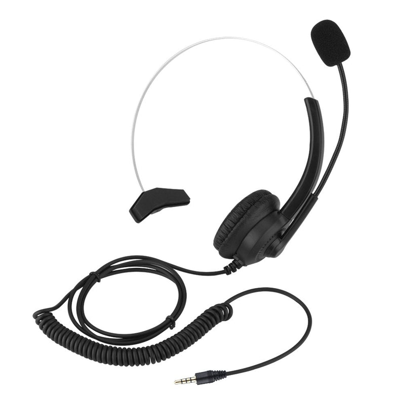 [Australia - AusPower] - H300 Microphone Headset Noise Cancelling Corded Telephone Call Center Headset with 4 Connectors for Landline Mobile Phones PC Games Comfortable Wearing(3.5mm Plug) 