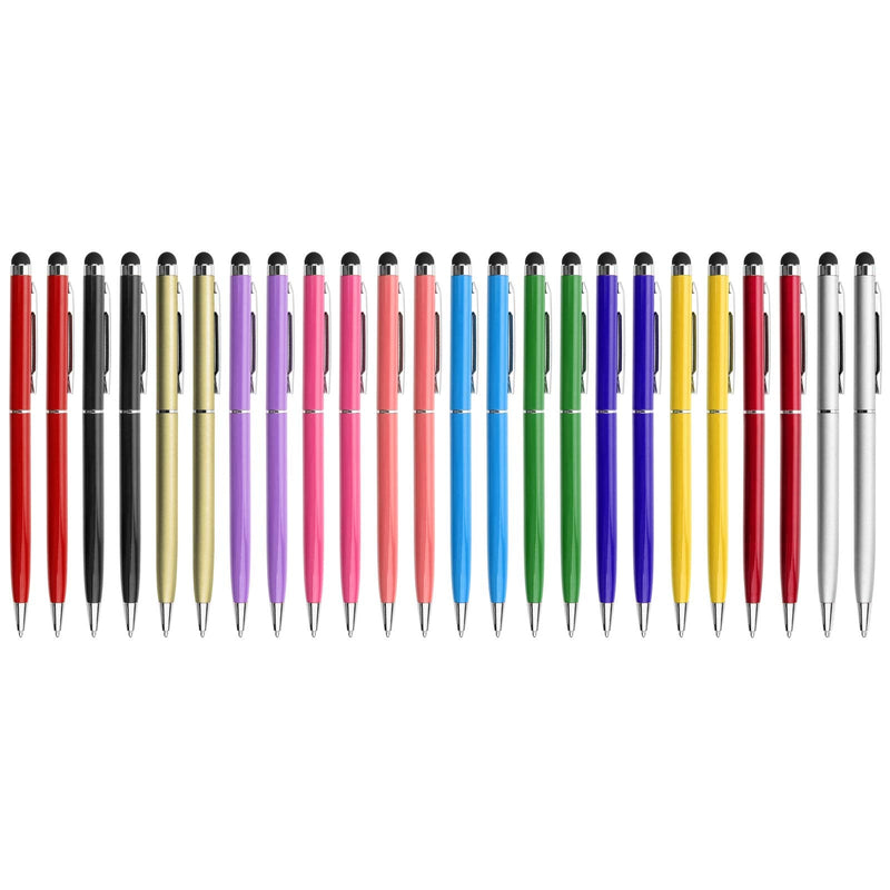 [Australia - AusPower] - 24 Pack Stylus Pens for Touch Screens innhom Stylus Pen for ipad iPhone Tablets Samsung and Black Ink Ballpoint Pens-2 in 1 Stylists Pens 24 pack 