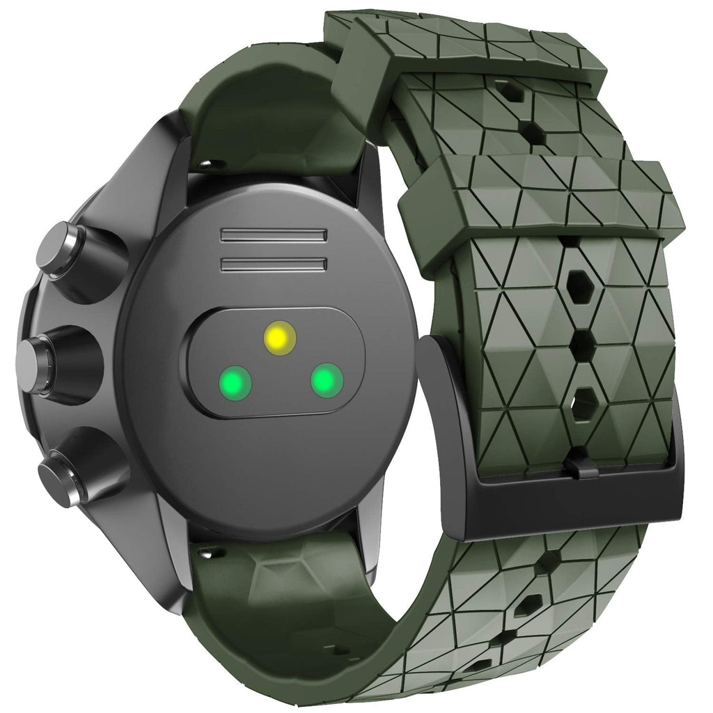 [Australia - AusPower] - NotoCity for Suunto 9 Spartan/Suunto 9 Titanium Band, Soft Silicone Replacement Strap Wristband for Suunto 9 Smart Watch GPS/Suunto Spartan Sport Wrist HR/Suunto 9 Titanium army green 