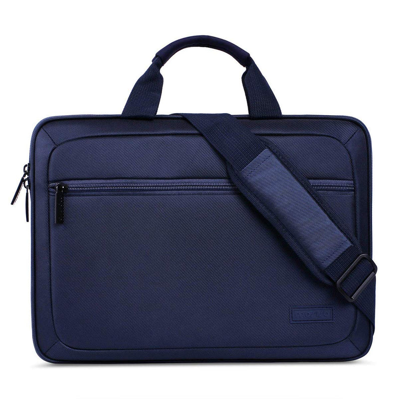 [Australia - AusPower] - MOSISO EVA Shockproof Laptop Shoulder Bag Compatible with MacBook Pro/Air 13 inch, 13-13.3 inch Notebook Computer with Handle & Accessory Bag & Back Trolley Belt, Navy Blue 