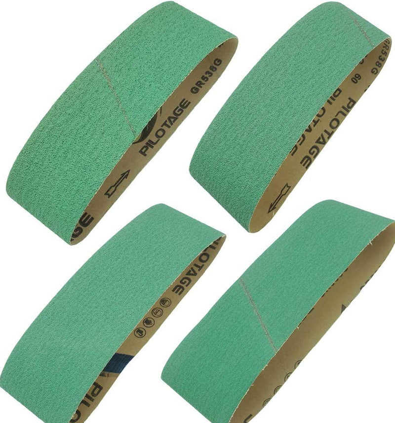 [Australia - AusPower] - Sackorange 4 Pack 4 x 36 Inch Metal Grinding Zirconia Sanding Belts - 1 Pcs Each of 40 60 80 and 120 Grits Sanding Belt for Belt Sander (4 X 36 Inch) 