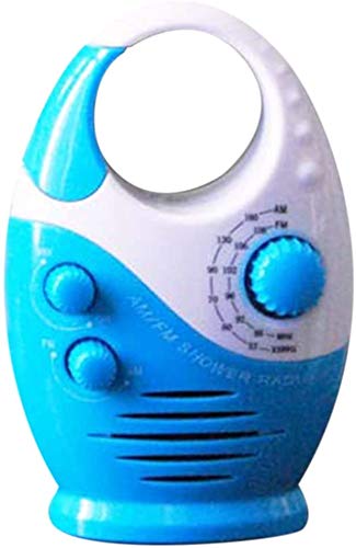[Australia - AusPower] - Waterproof Shower Radio, Splash Proof AM/FM Radio with Top Handle for Bathroom Outdoor Use - Built-in Speaker & Adjustable Volume 