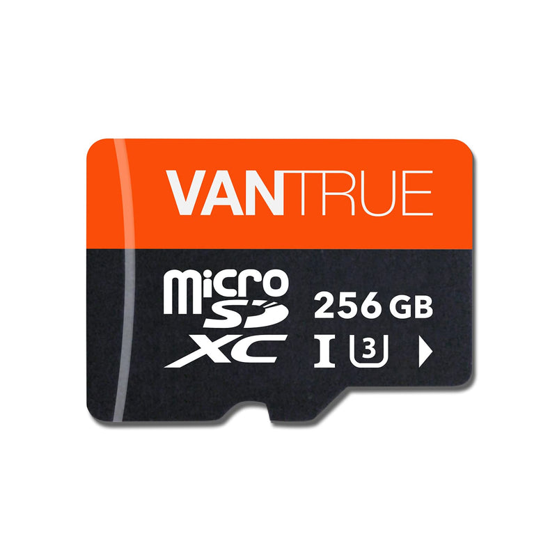 [Australia - AusPower] - Vantrue 256GB microSDXC UHS-I U3 4K UHD Video High Speed Transfer Monitoring SD Card with Adapter for Dash Cams, Body Cams, Action Camera, Surveillance & Security Cams Vantrue 256GB microSD Card 
