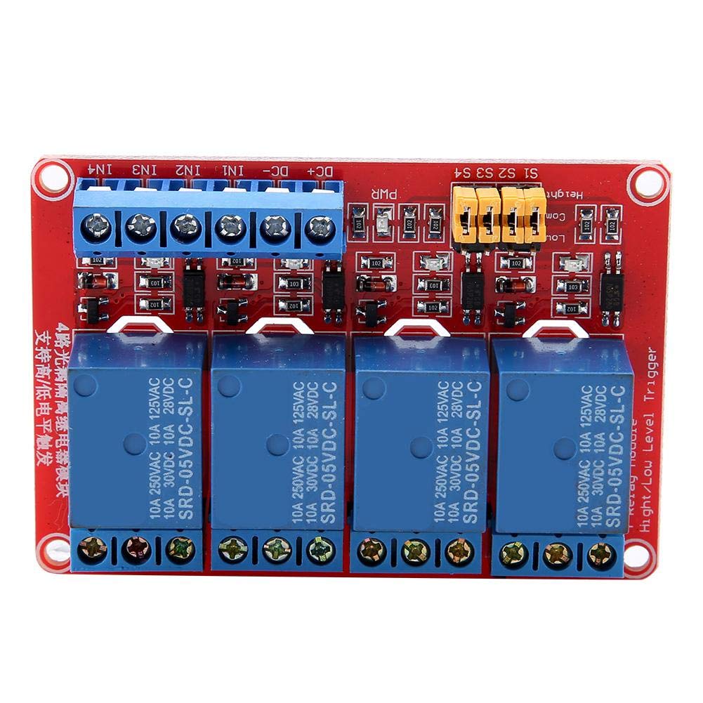 [Australia - AusPower] - 4 Channel Relay Module Board with Optocoupler High & Low Trigger Module 5V/12V/24V Optional(5V) 