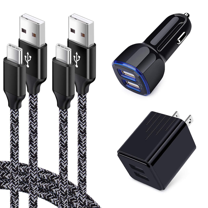[Australia - AusPower] - USB Charger for Samsung Galaxy A10E A50 A70 A80 Note 22/20 Ultra S22 S21 S20 FE S10 A12 A32 A03S A51 A52 A11 A13,Moto G Power/Stylus/One 5G Ace,Car Adapter,Wall Charger Plug Type C Fast Charging Cable Black(Car Charger+Plug+TC Cable) 
