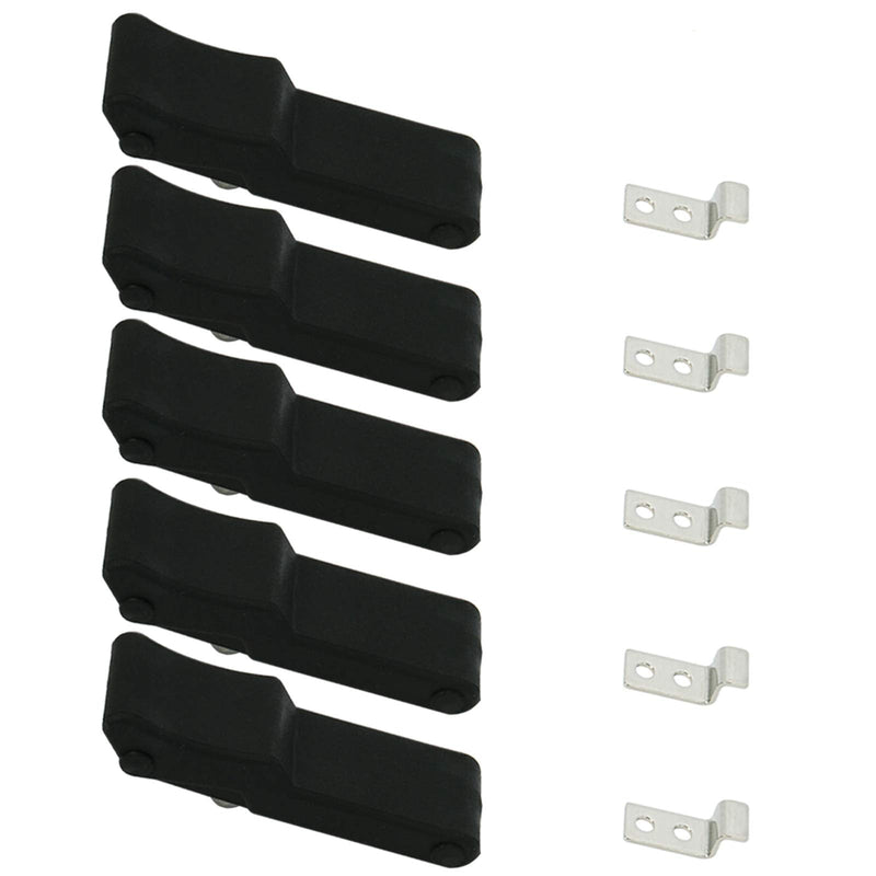 [Australia - AusPower] - Homend Flexible Soft Black Rubber Draw Latch for Cooler, Boat Compartment,Cargo Box with Stainless Steel Keeper and Bracket (5Pcs) 