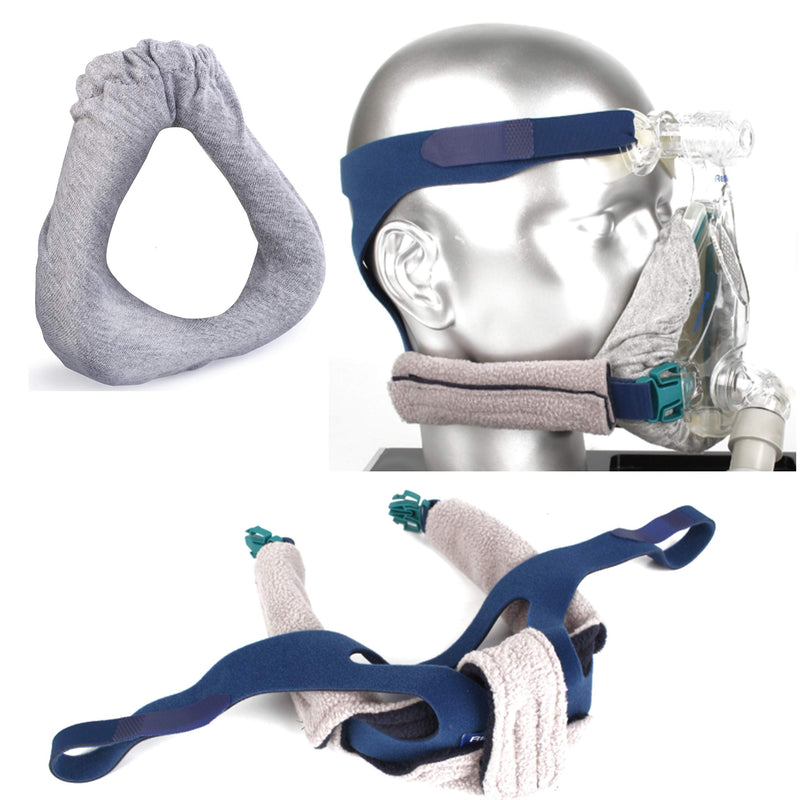 [Australia - AusPower] - Comfort Kit for your Full Face CPAP - includes Liners and Headgear Neck Strap Covers with Soft Sleep Mask Protector -- System Prevents Pressure Lines and Air Leaks for a Comfortable Nights Sleep 