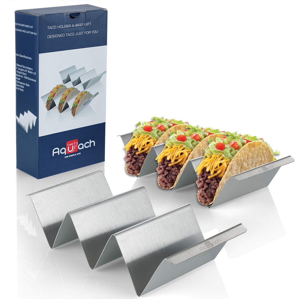 [Australia - AusPower] - Taco Holders Stainless Steel Set of 2, Oven&Grill&Dishwasher Safe, Taco Accessories for Taco Tuesday Party, Easy-To-Hold Handle, Smooth Edge for Safe Use 