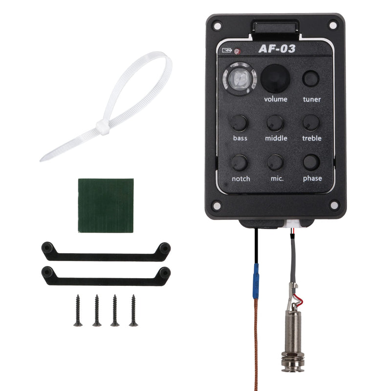 [Australia - AusPower] - Plastic 301 Acoustic Guitar Preamp Pickup Guitar Pickup Tuner Preamp Black 