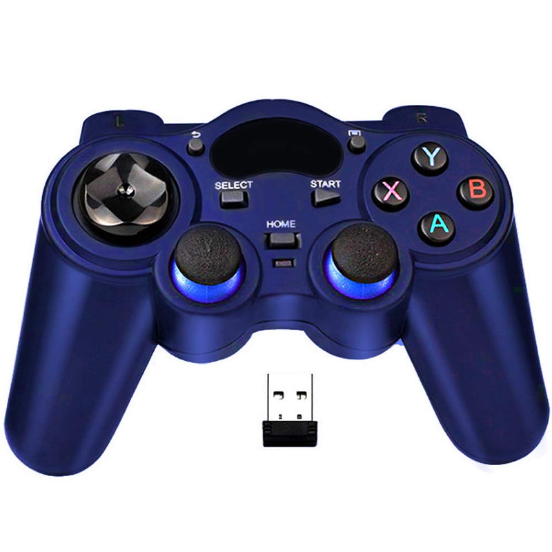 [Australia - AusPower] - USB Wireless Gaming Controller Gamepad for PC/Laptop Computer(Windows XP/7/8/10) & PS3 & Android & Steam (Blue) 