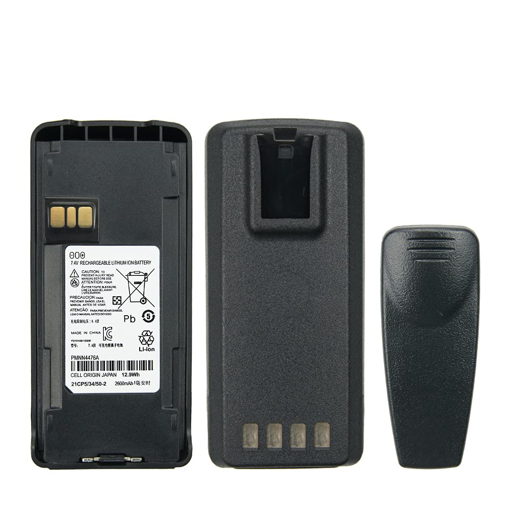 [Australia - AusPower] - PMNN4476A Battery 2600mAh Walkie Talkie Rechargeable Battery for Motorola CP1200 CP1300 CP1600 EP350 CP185 Radio Battery with Belt Clip 