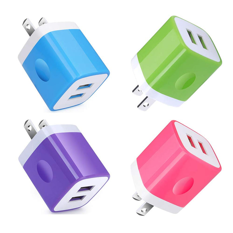 [Australia - AusPower] - USB Wall Charger Block, Dual Port USB Wall Plug Charger Box Cube Brick Power Adapter Compatible for iPhone 13/12/11 Xs Max XR X,Samsung Galaxy S22/S21/S20/S10/S9 Note 21/20/10/9/8 A32/A11,LG G8/7,Moto 