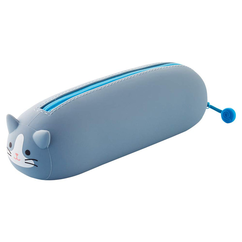 [Australia - AusPower] - LIHITLAB PuniLabo Zipper Pen Case/Pouch, Horizontal, 2.5" x 7.9", Gray Cat (A7781-4) Pen: 2.5"x 7.9"x 2.4" 