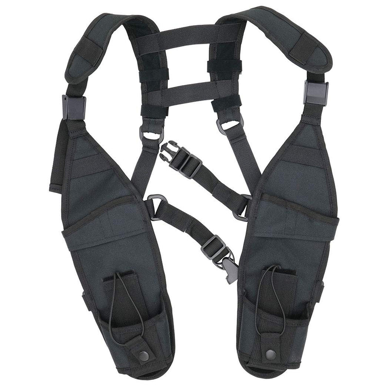 [Australia - AusPower] - GoodQbuy Universal Double Radio Shoulder Harness Chest Rig Bag Pocket Pack Holster Vest for Two Way Radio Rescue Essentials(Vest Harness) 