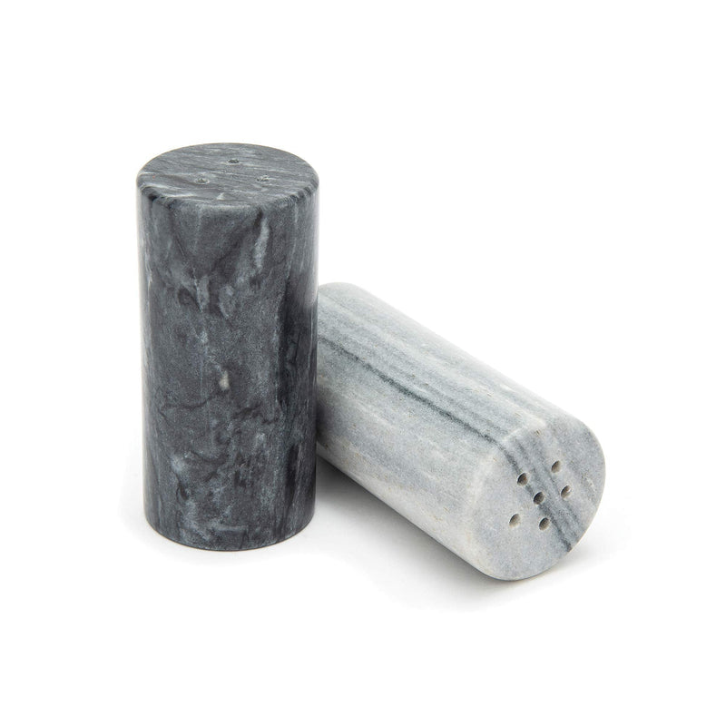 [Australia - AusPower] - Fox Run White and Black Marble Salt and Pepper Shaker Set, Set of 2 White/Black 