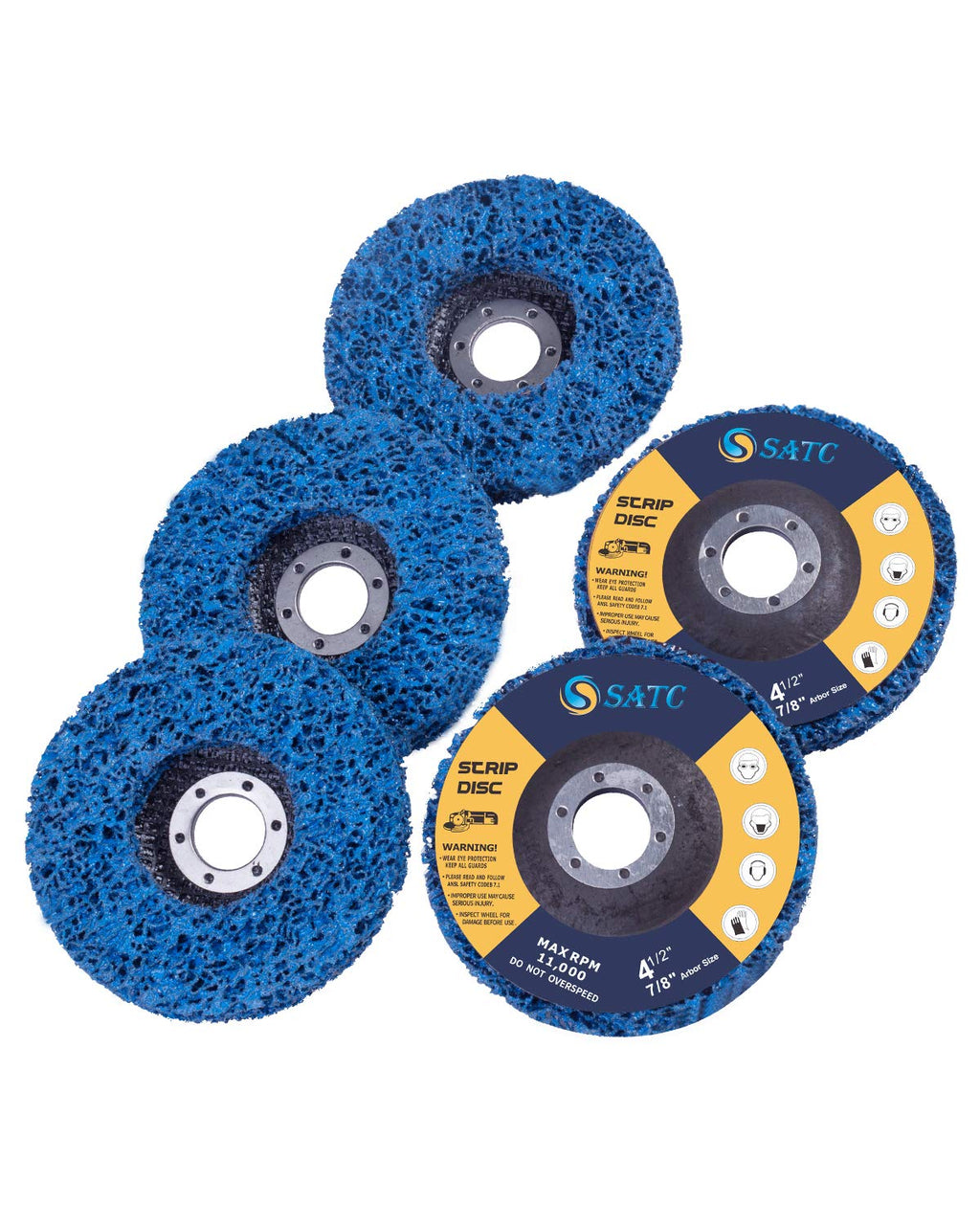 [Australia - AusPower] - S SATC Strip Discs 5PCS Bule Stripping Wheel 4-1/2" x 7/8" Fit Angle Grinder Clean and Remove Paint Rust and Oxidation 5 PCS Strip Discs 4-1/2" x 7/8" 