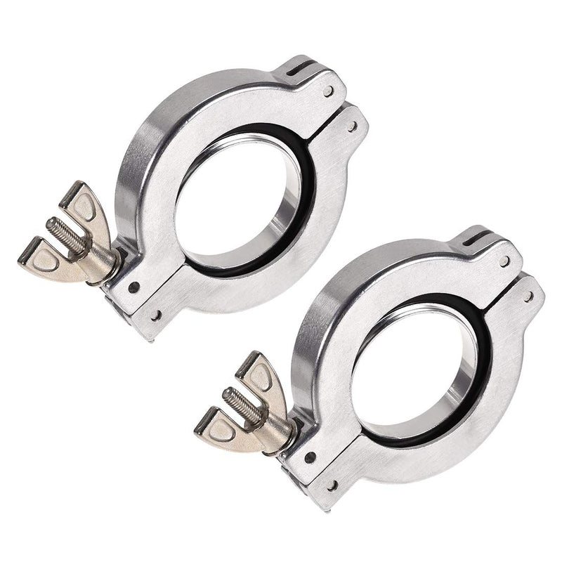 [Australia - AusPower] - uxcell 2 Pcs Aluminum Vacuum Clamp 68mm X 46mm KF40 Single Pin Clamp Wing Nut W Center Ring for Ferrule TC 