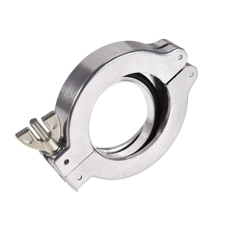 [Australia - AusPower] - uxcell Aluminum Vacuum Clamp 90mm X 60mm KF50 Single Pin Clamp Wing Nut W Center Ring for Ferrule TC 