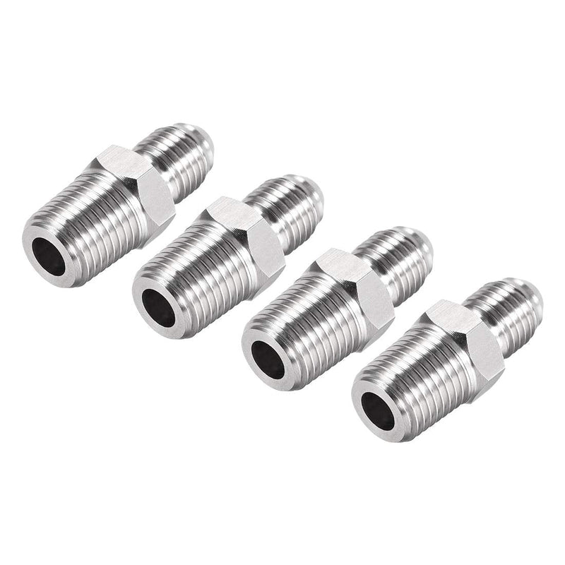 [Australia - AusPower] - uxcell Hex Nipple 1/4 NPT X 7/16-20UNF 304 Stainless Steel Pipe Tube Fitting 4Pcs 