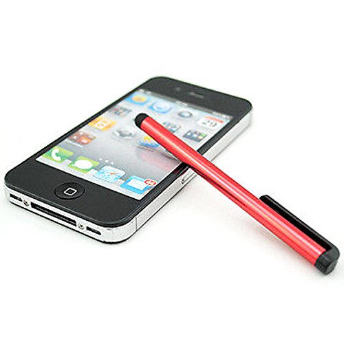 [Australia - AusPower] - 5pack Universal Small Touch Stylus Metal Pen for Mobile Phone Cell Smart Phone Tablet iPad iPhone (Red) 