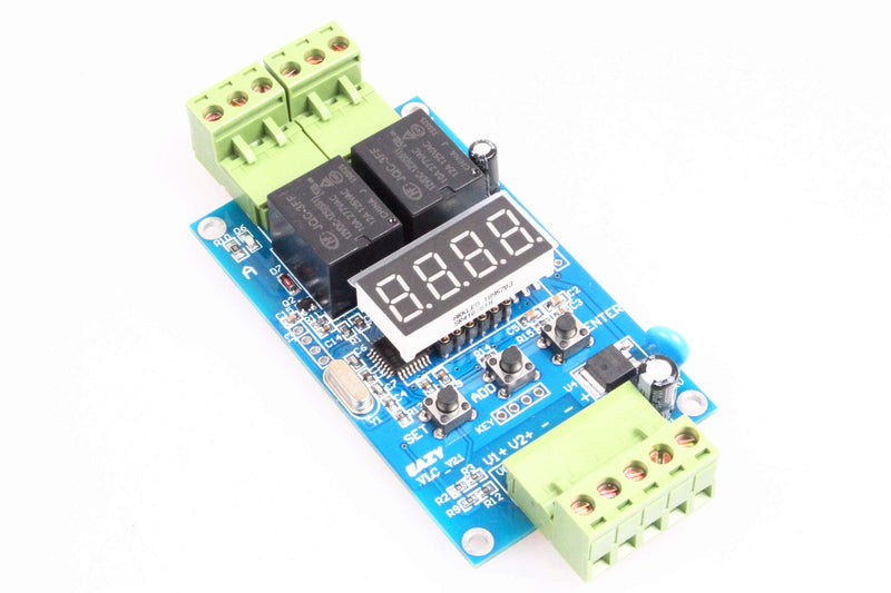 [Australia - AusPower] - NOYITO 2-Channel Programmable Time Relay Module Dual Relays Triggered in Turn or Individually 2-Channel 0-99.9V Voltage Detection Control Board Cyclic Timing On Off (24V) 24V 