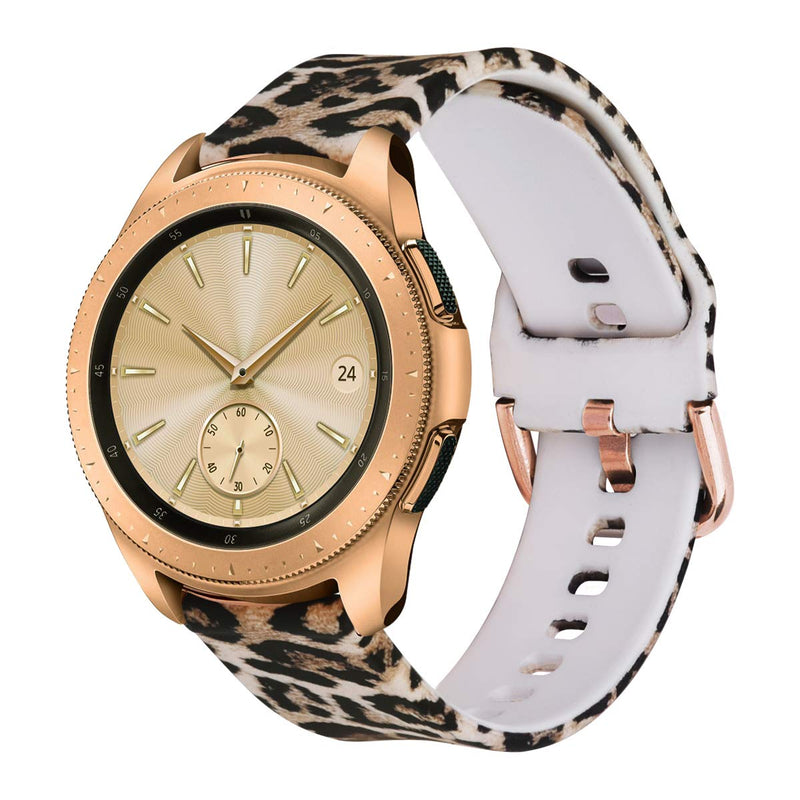 [Australia - AusPower] - VIGOSS Strap Compatible with Galaxy Watch 4 bands /42mm bands/Active 2 40mm/44mm Band 20mm Soft Silicone Replacement for Samsung Galaxy Watch 42mm/Active/Active 2 40mm/44mm Leopard Print 