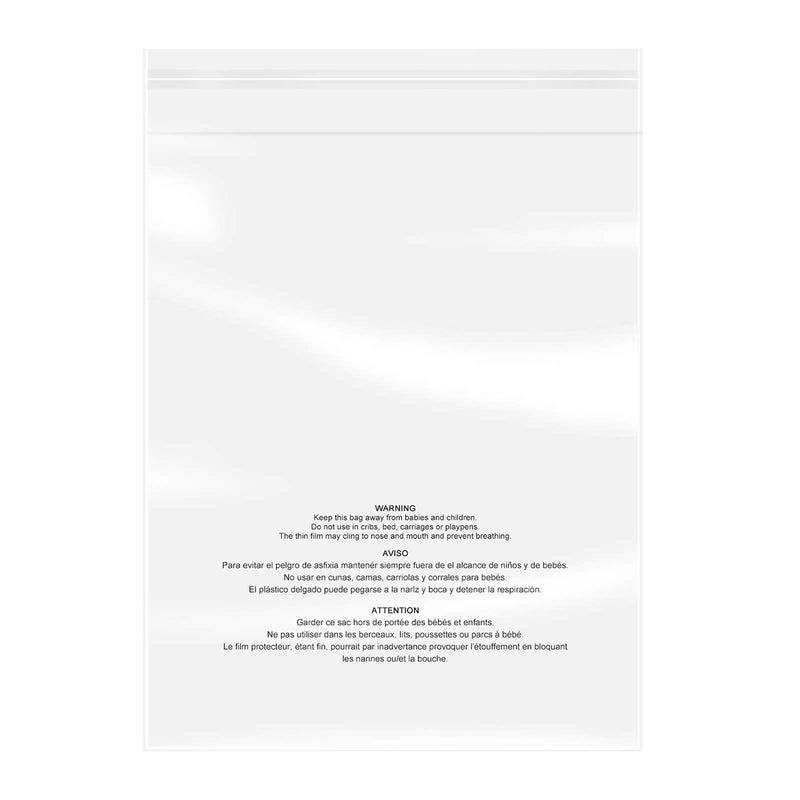 [Australia - AusPower] - 100 Count - 8" x 10", Self Seal 1.6 Mil Clear Plastic Poly Bags with Suffocation Warning for Clothing, T-Shirt, Brochure, Prints, Handicraft Gift-Resealable Adhesive 8" x 10" Resealable Glue 