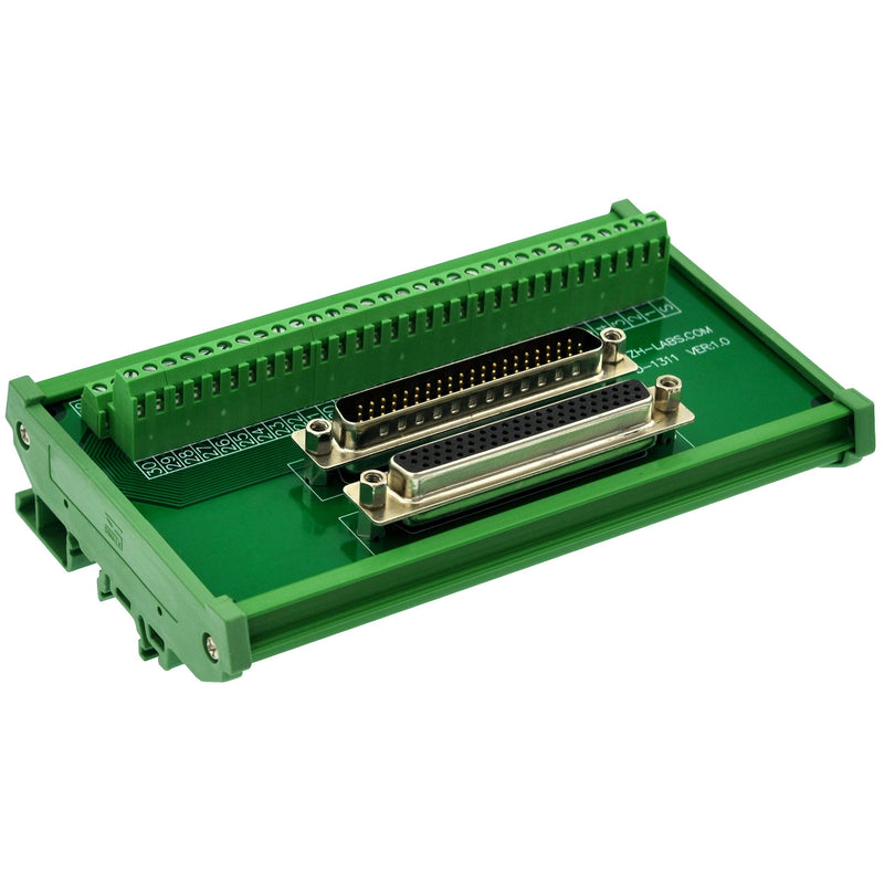 [Australia - AusPower] - CZH-LABS DIN Rail Mount DSUB DB62HD Male/Female Header Interface Module, D-SUB Breakout Board. 