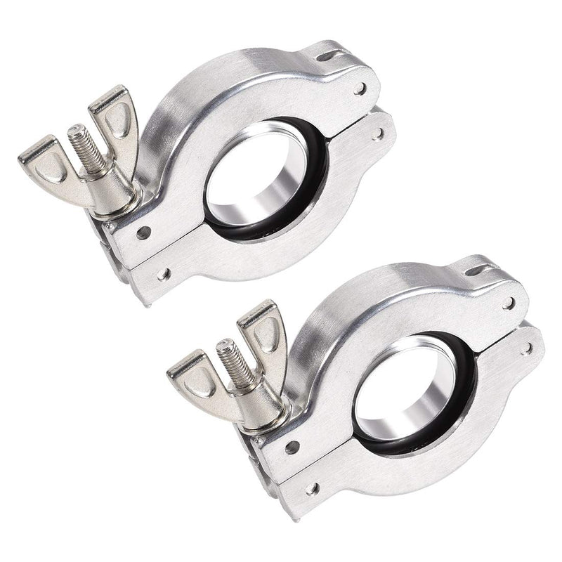[Australia - AusPower] - uxcell 2 Pcs Aluminum Vacuum Clamp 53mm X 31mm KF25 Single Pin Clamp Wing Nut W Center Ring for Ferrule TC 