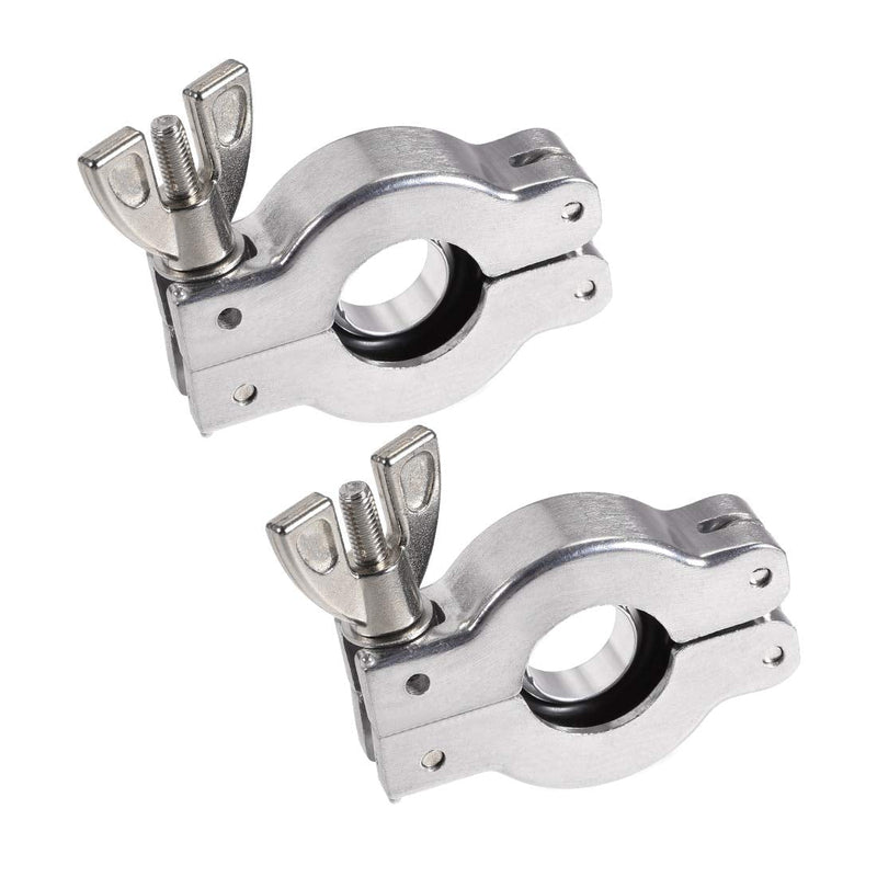 [Australia - AusPower] - uxcell 2 Pcs Aluminum Vacuum Clamp 41mm X 21mm KF16 Single Pin Clamp Wing Nut W Center Ring for Ferrule TC 