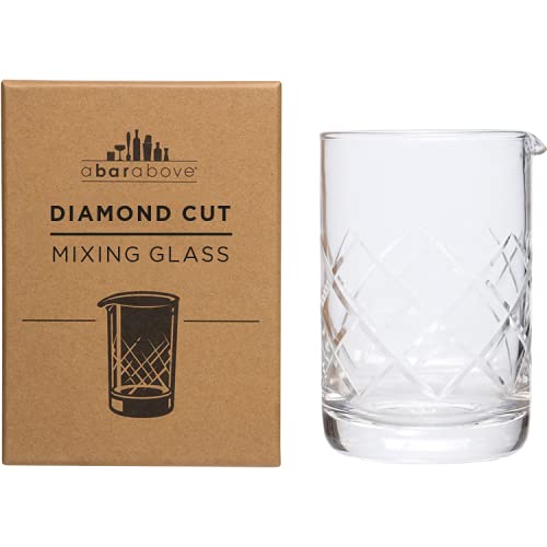[Australia - AusPower] - A Bar Above Mixing Glass for Stirred Cocktails Seamless (Diamond Cut), Thick & Durable mixing glass for Craft Bars & Professional Bartenders Diamond Cut 