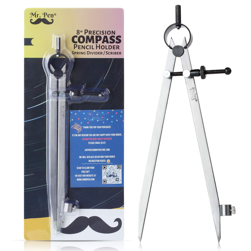[Australia - AusPower] - Mr. Pen- Professional Compass with Lock, 8 inch, Pencil Compass, Woodworking Compass, Compass for Geometry, Wing Divider, Compass Drawing, Drafting Compass, Carpenter Compass, Scribe Tool 