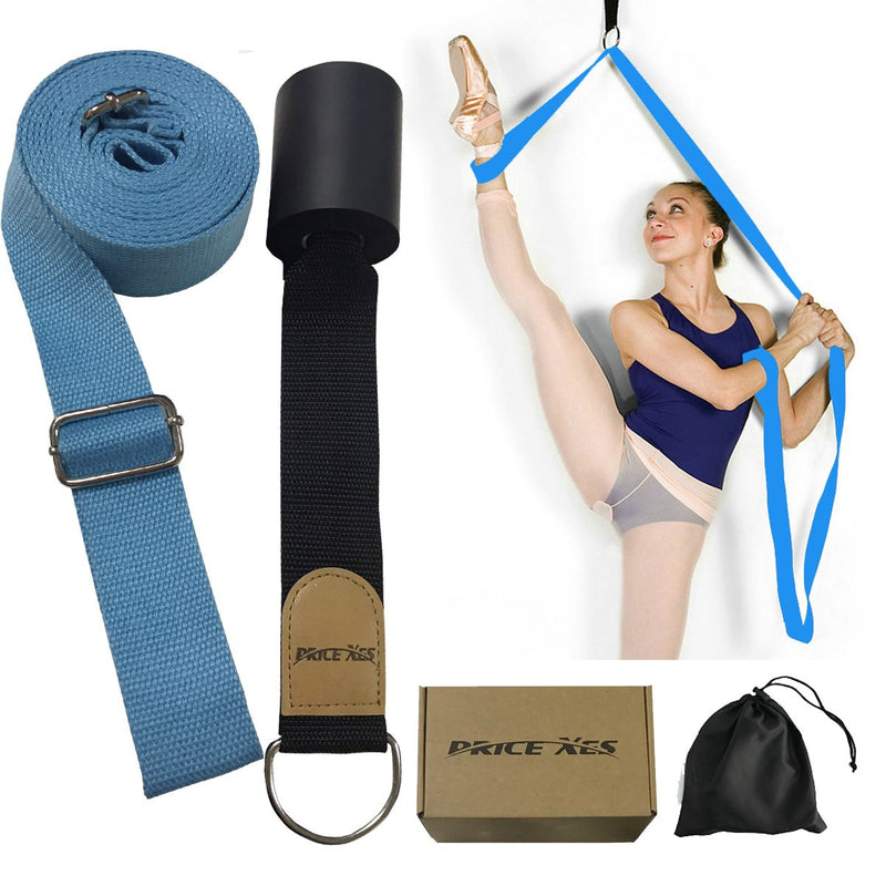 [Australia - AusPower] - Leg Stretch Band - to Improve Leg Stretching - Easy Install on Door - Perfect Home Equipment for Ballet, Dance and Gymnastic Exercise Flexibility Stretching Strap Foot Stretcher Bands Light blue 