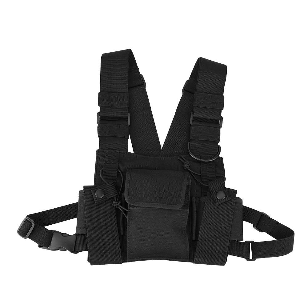 [Australia - AusPower] - PUSOKEI Universal Radio Chest Harness,Nylon Radio Chest Front Pack Pouch Holster Vest Rig for Two Way Radio Walkie Talkie,Chest Protection for Police, Production Workshops, Construction Sites 
