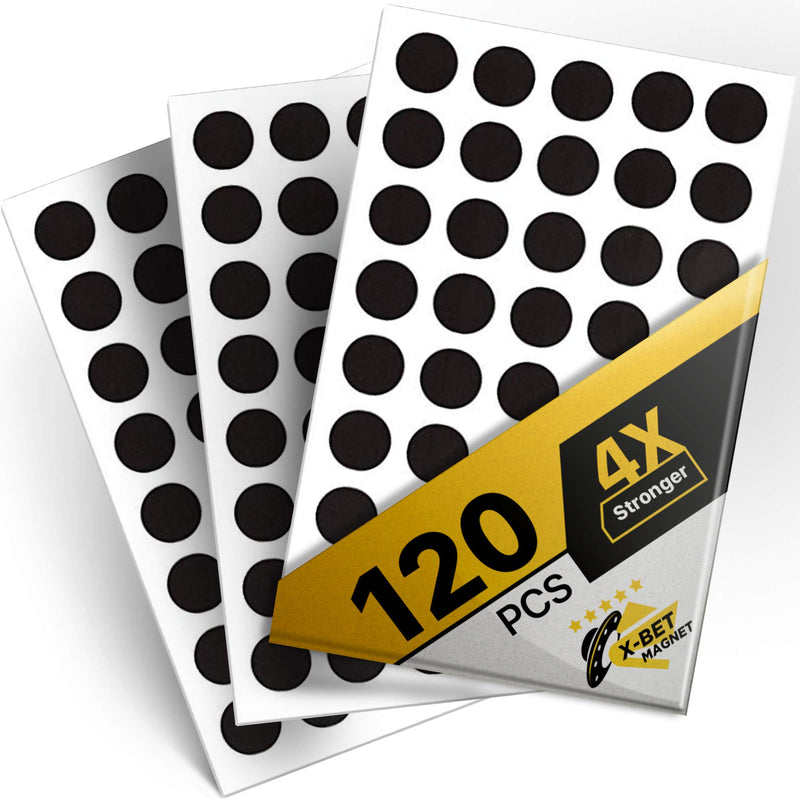 [Australia - AusPower] - Round Magnets with Adhesive Backing - 120 PCs Flexible Self Adhesive Magnets for Crafts - Small Sticky Magnetic Dots are Alternative to Magnetic Tape, Strip and Stickers 