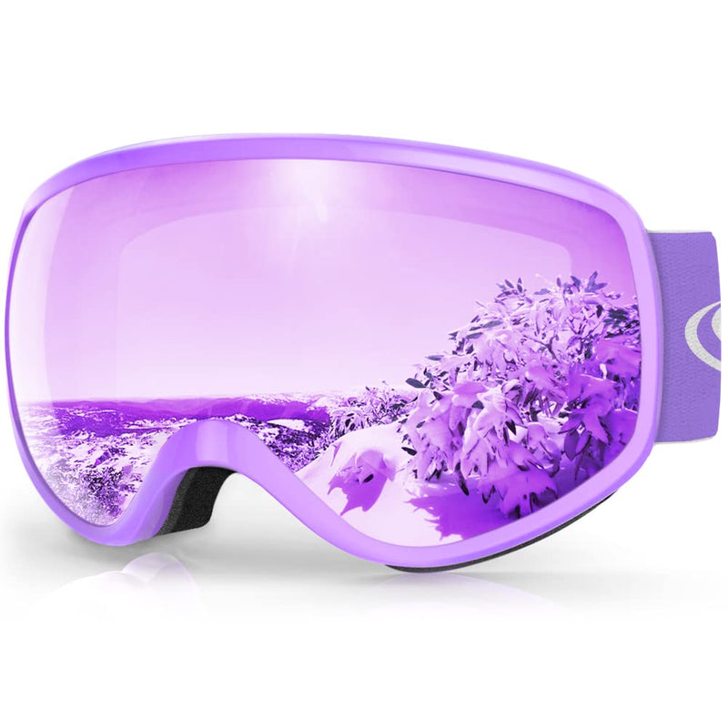 [Australia - AusPower] - findway Kids Ski Goggles, Kids Snowboard Goggles for Boys Girls Toddler Age 3-10 1-purple Frame Purple Lens(vlt 28%) 